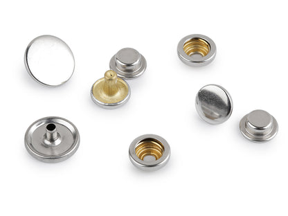 Boutons pression, Ø 15 mm, pour tissus épais, acier inoxydable - 50set