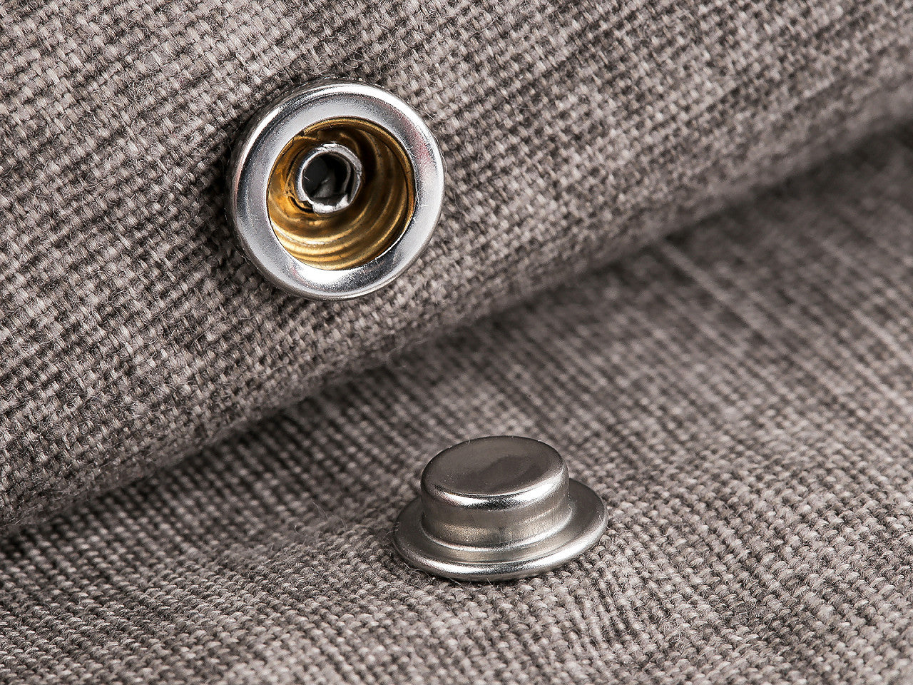 Boutons pression, Ø 15 mm, pour tissus épais, acier inoxydable - 50set