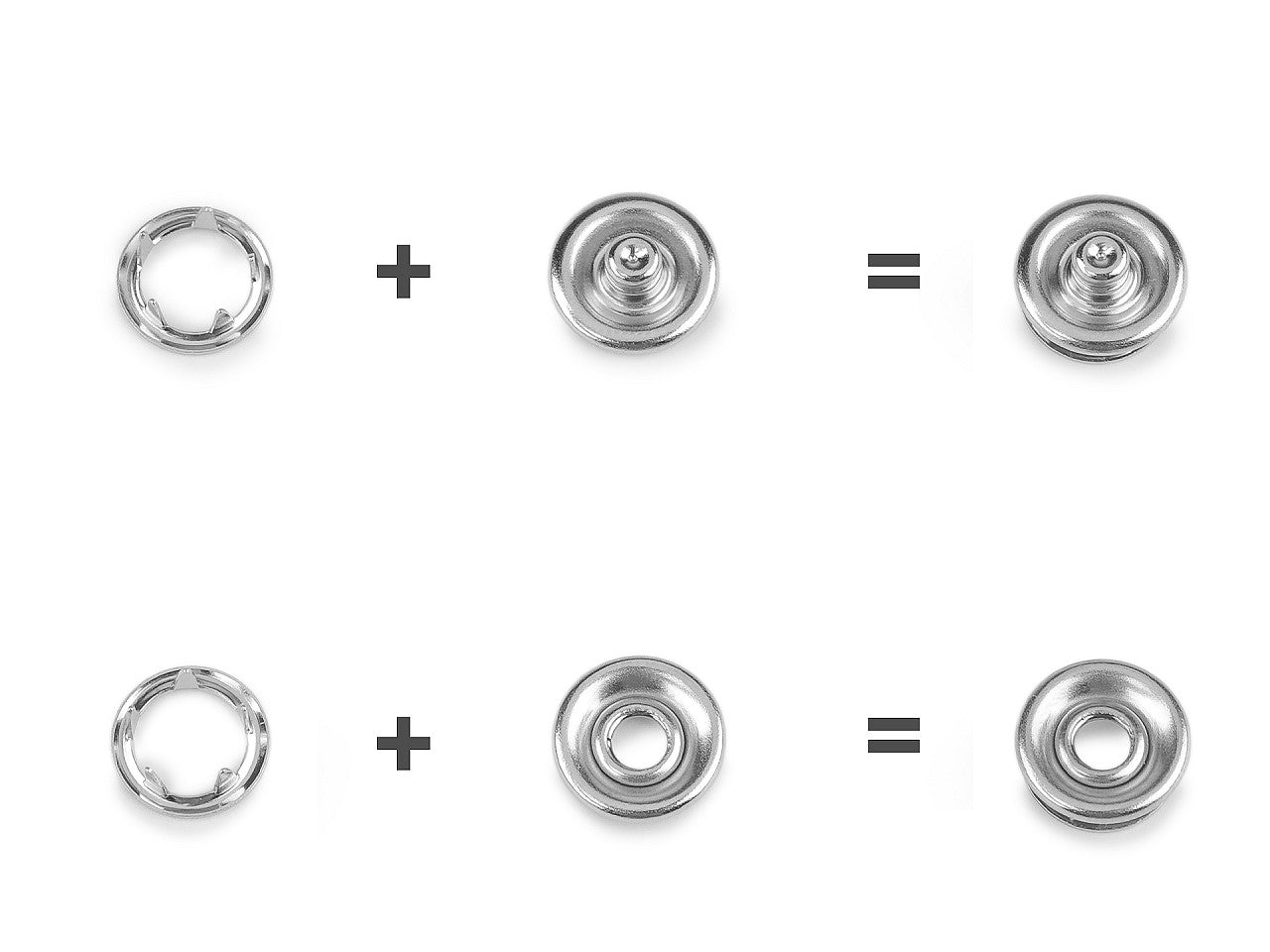 Boutons pression Roland Baby, Ø 11 mm, pour tissus épais, en vrac - 500set