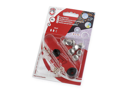 Bouton auto-couvert, acier inoxydable, Ø 12 ; 15 mm - 1carte