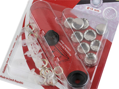 Bouton auto-couvert, acier inoxydable, Ø 12 ; 15 mm - 1carte
