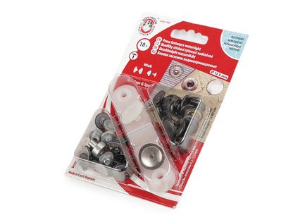 Boutons pression Wuk, Ø 13,5 mm, étanches - 1carte