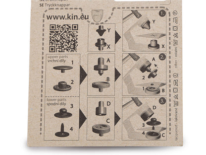 Boutons pression Wuk, Ø 13,5 mm, étanches - 1carte