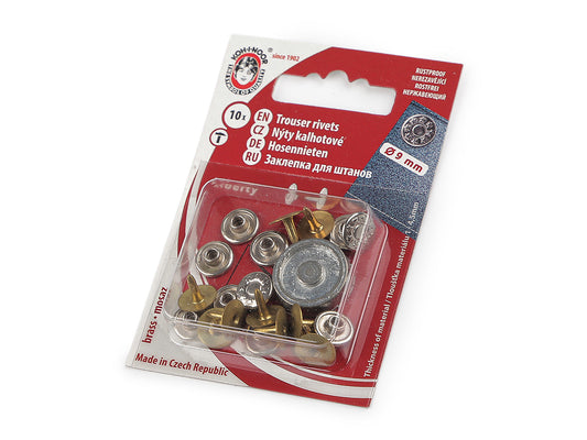 Rivet décoratif pour pantalon/jean, Ø 9 mm - 1carte