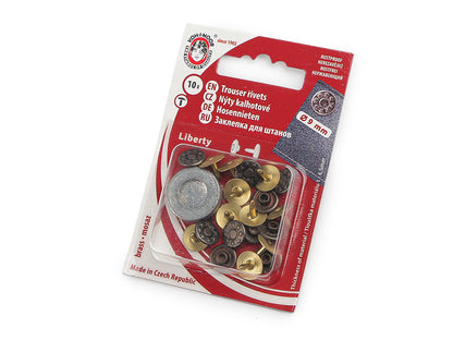 Rivet décoratif pour pantalon/jean, Ø 9 mm - 1carte