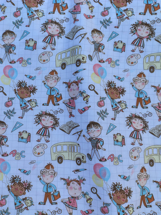 Tissu imprimé en France 63297C — Kodomo fond blanc