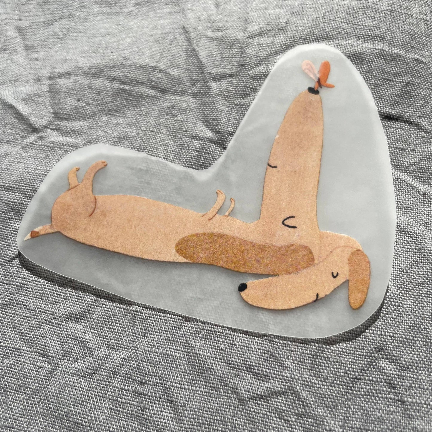 Hannahs Firlefanz - Image thermocollant teckel endormi, écusson, image thermocollante pour enfants
