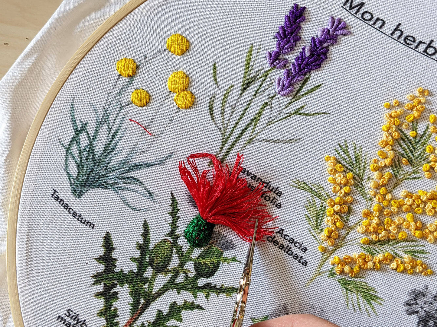 Kit de broderie d'herbier brodé