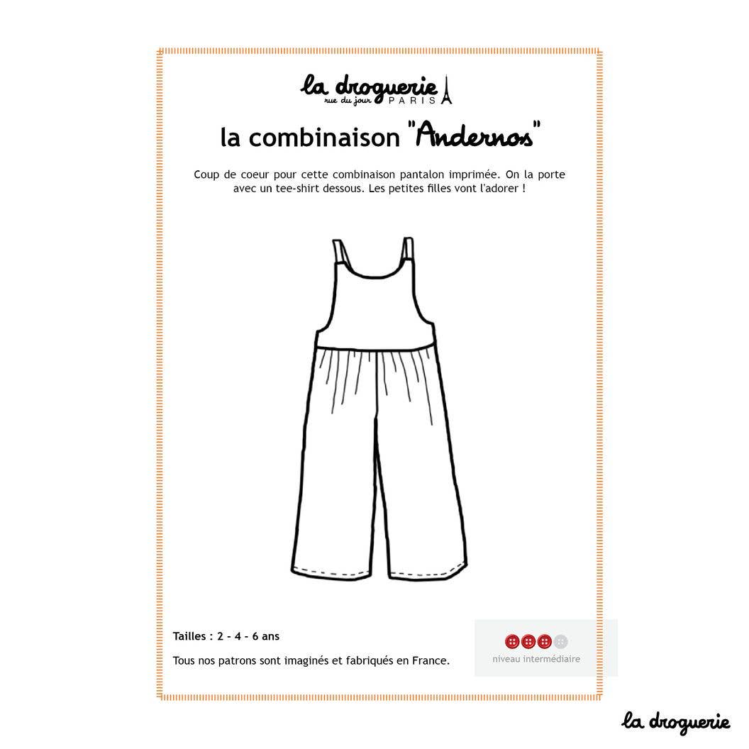Patron couture de la combinaison enfant "Andernos"