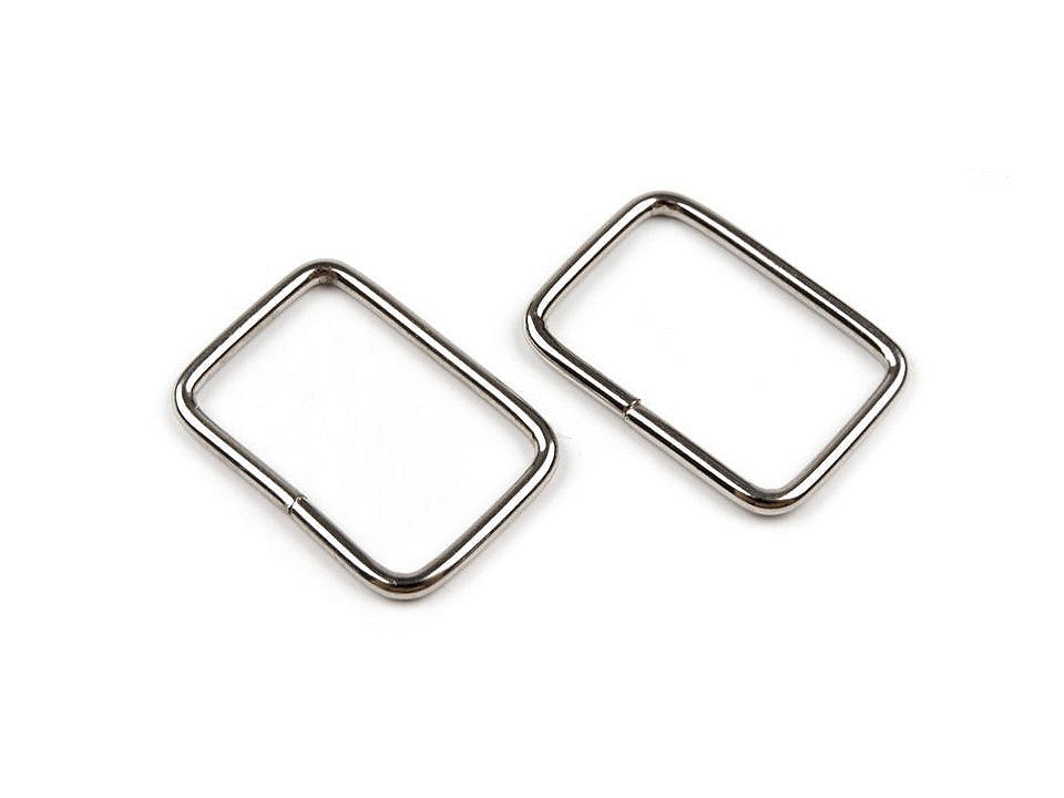Anneau métallique carré pour sangle, largeur 20 mm
