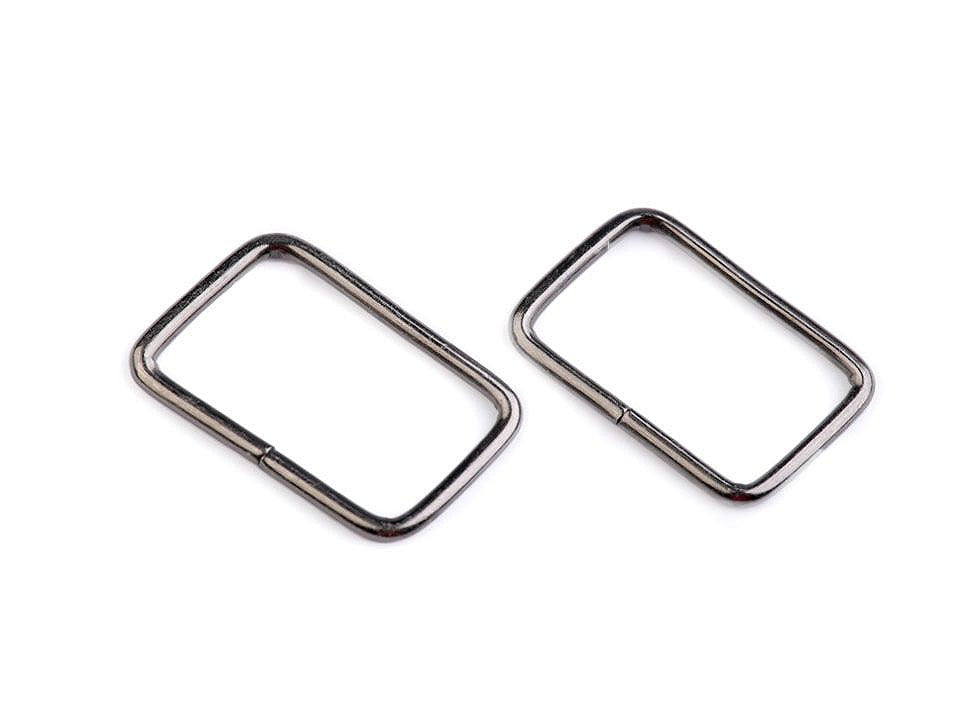 Anneau métallique carré pour sangle, largeur 20 mm