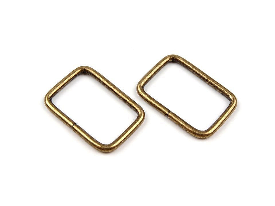 Anneau métallique carré pour sangle, largeur 20 mm