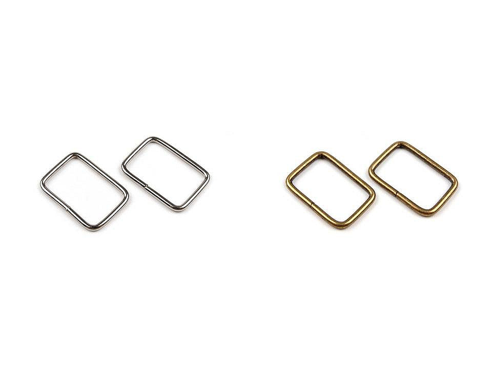Anneau métallique carré pour sangle, largeur 20 mm
