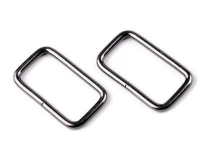 Anneau métallique carré pour sangle, largeur 25 mm