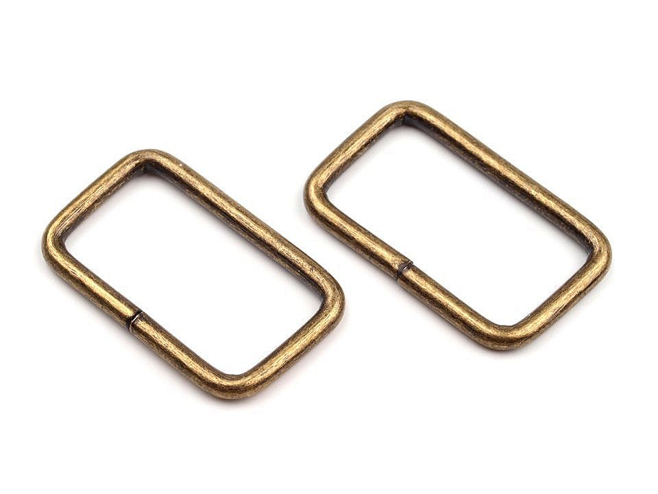 Anneau métallique carré pour sangle, largeur 25 mm