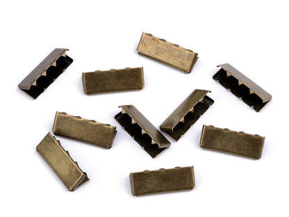 Embout/Pince métallique pour cordon plat, largeur 25 mm