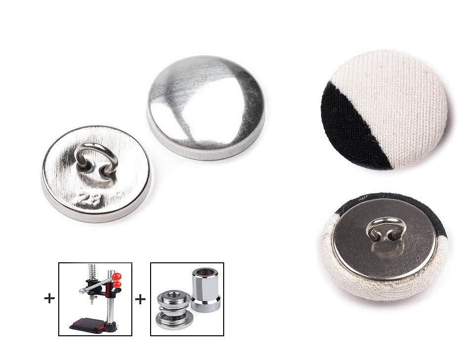Bouton auto-couvert métallique, taille 17,7mm
