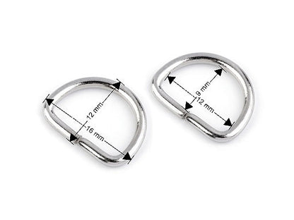 Anneau en D, largeur 12 mm