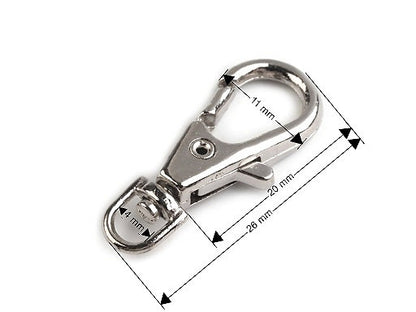 Mousqueton métallique pour sangle de 4 mm