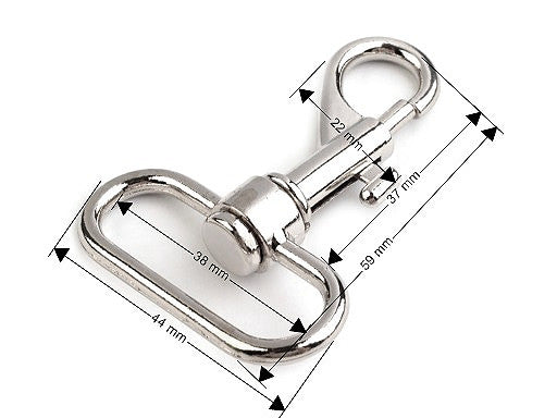 Mousqueton métallique pour sangle de 38 mm