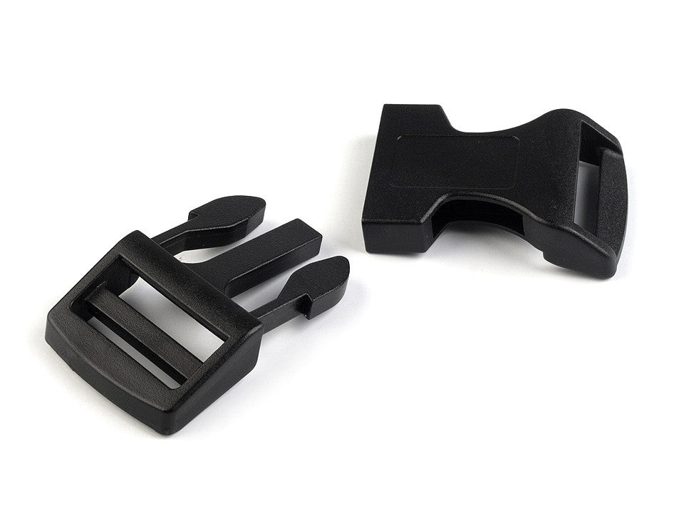 Boucle à déclenchement latéral avec réglage de sangle, largeur 25 mm
