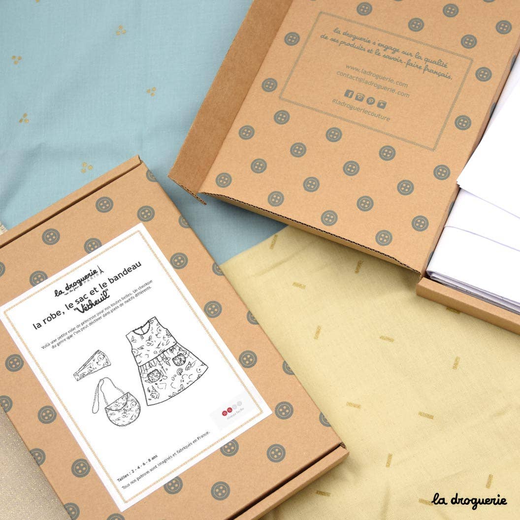Patron couture de la robe enfant, sac et bandeau "Vétheuil"