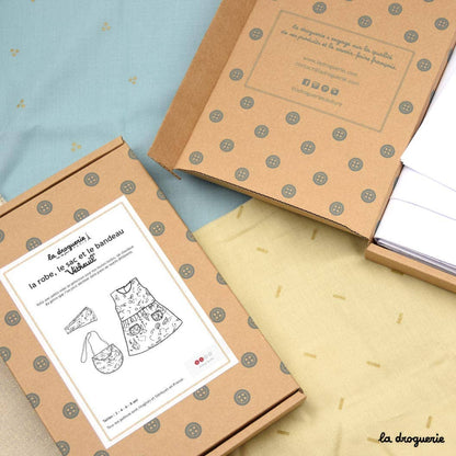 Patron couture de la robe enfant, sac et bandeau "Vétheuil"