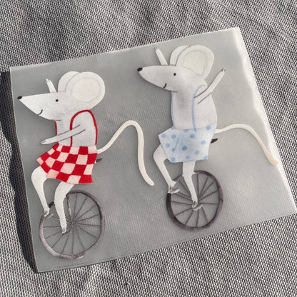 Hannahs Firlefanz - Image à repasser de souris sur monocycle