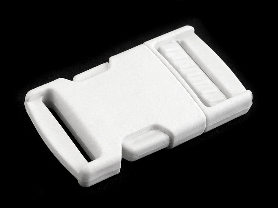 Boucle à déclenchement latéral en plastique avec réglage de sangle, largeur 25 mm