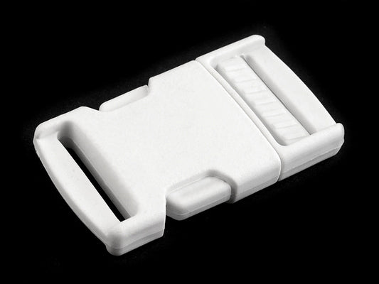 Boucle à déclenchement latéral en plastique avec réglage de sangle, largeur 25 mm
