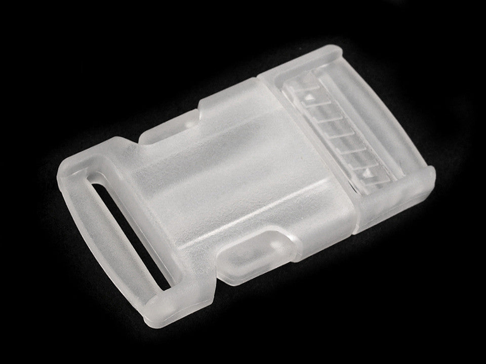 Boucle à déclenchement latéral en plastique avec réglage de sangle, largeur 25 mm