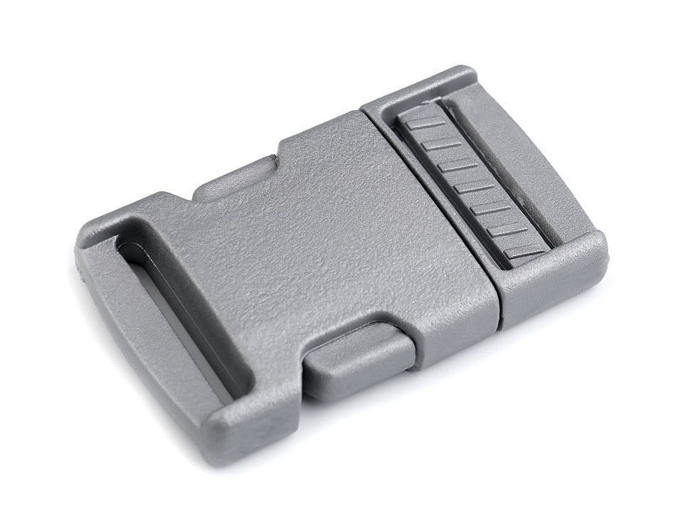 Boucle à déclenchement latéral en plastique avec réglage de sangle, largeur 25 mm