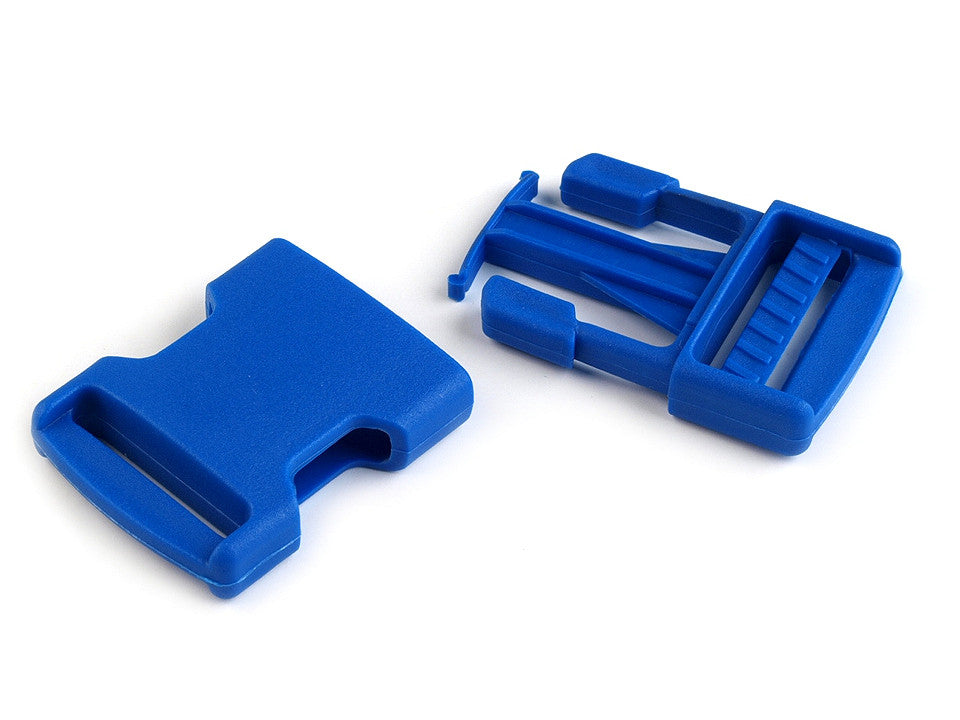 Boucle à déclenchement latéral en plastique avec réglage de sangle, largeur 25 mm