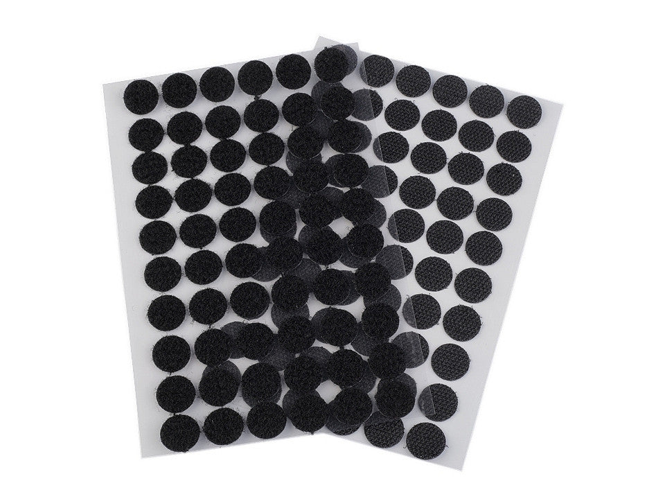 Cercle en Velcro auto-adhésifs, Ø 15 mm - 1carte