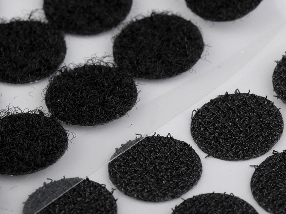 Cercle en Velcro auto-adhésifs, Ø 15 mm - 1carte