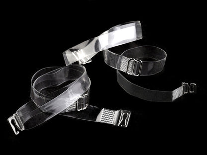 Bretelles de soutien-gorge transparentes, largeur 10 mm, 15 mm