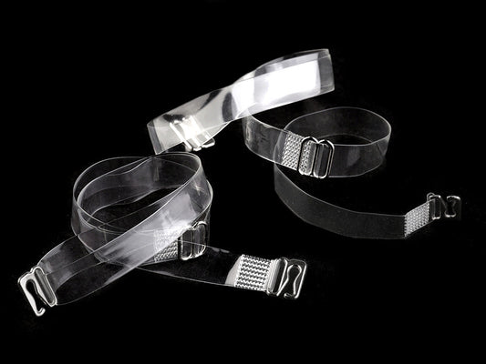 Bretelles de soutien-gorge transparentes, largeur 10 mm, 15 mm
