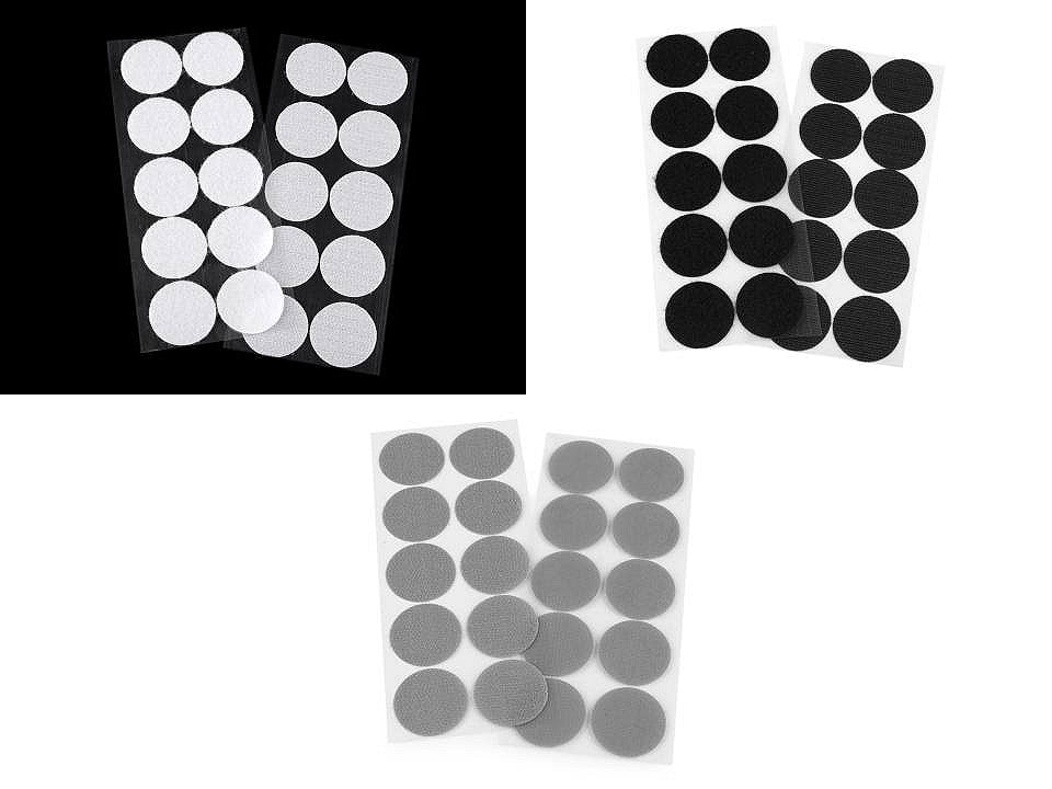 Cercles Velcro auto-adhésifs, Ø 35 mm - 1carte