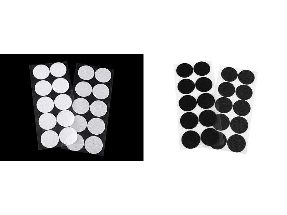 Cercles Velcro auto-adhésifs, Ø 35 mm - 1carte