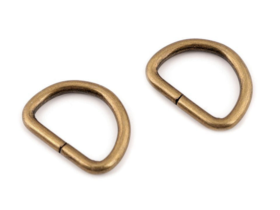Anneau en D, largeur 20 mm - 10pc