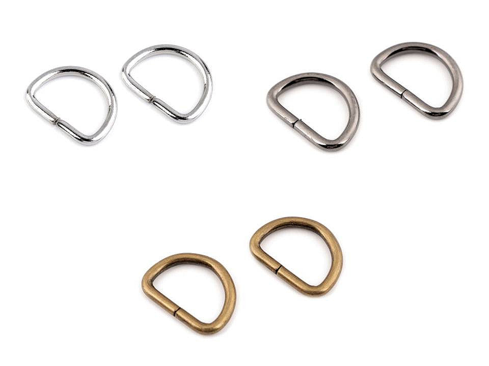 Anneau en D, largeur 20 mm - 10pc