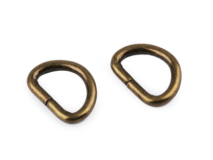Anneau en D, largeur 15 mm - 10pc