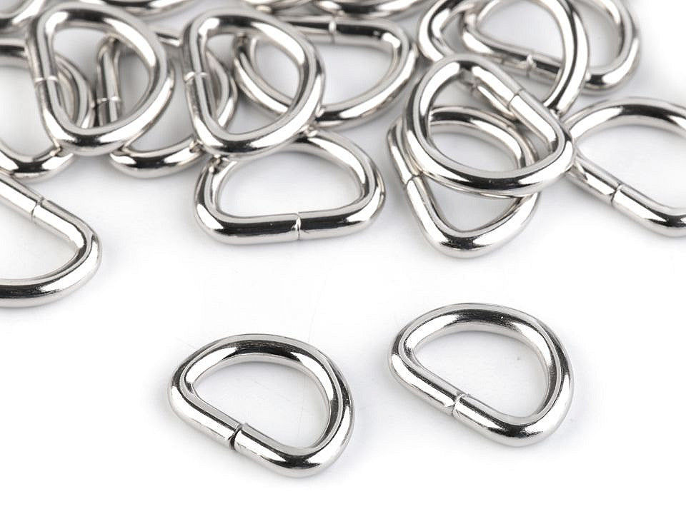 Anneau en D, largeur 15 mm - 10pc