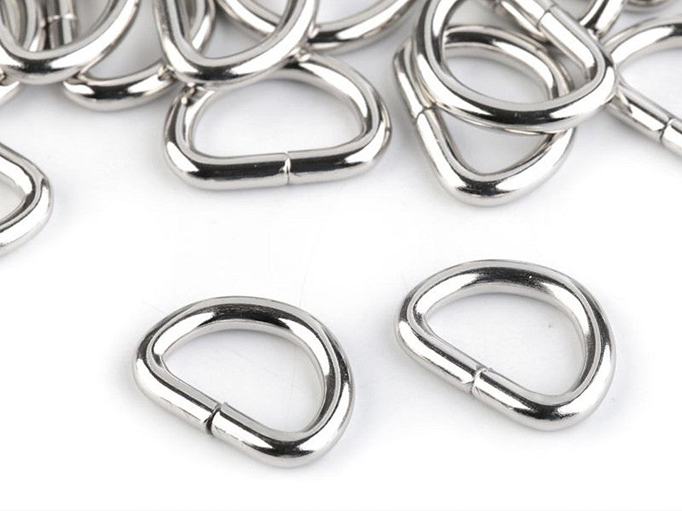 Anneau en D, largeur 15 mm - 10pc