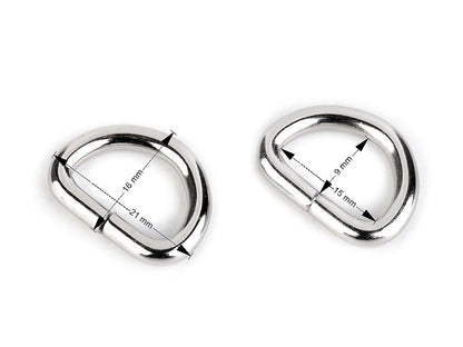 Anneau en D, largeur 15 mm - 10pc