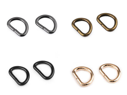 Anneau en D, largeur 15 mm - 10pc