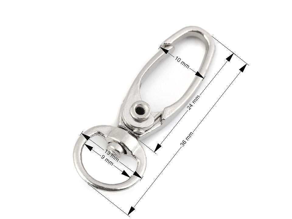 Mousqueton métallique pour sangle de 9 mm