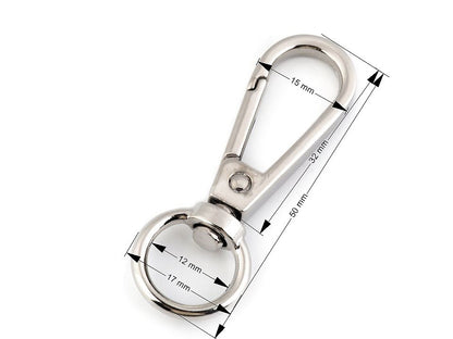 Mousqueton métallique pour sangle de 12 mm