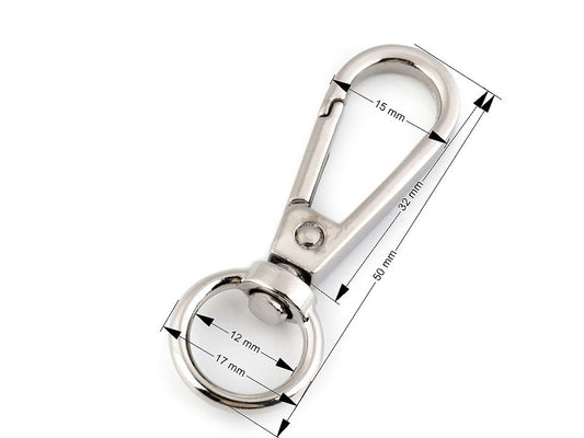 Mousqueton métallique pour sangle de 12 mm