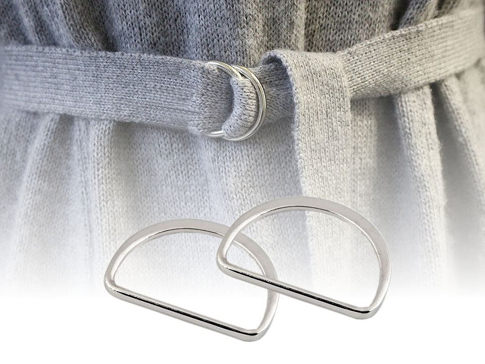 Anneau plat en D pour sangles, largeur 30 mm